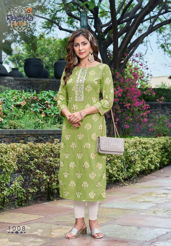 Radhika Princess 1 Festive Wear Rayon Embroidery Kurti Collection